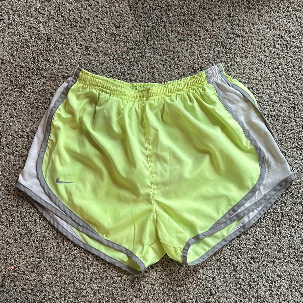 Nike Women's Neon Yellow Running Shorts Size Small Dri-Fit